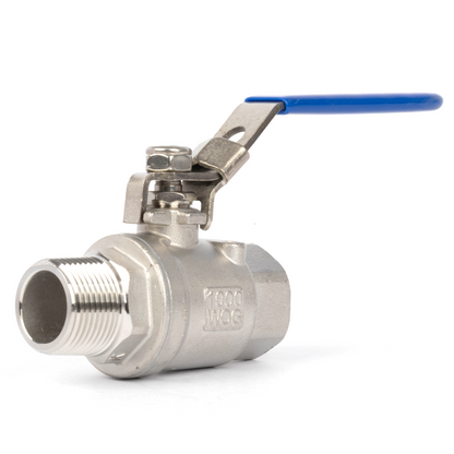 3/4" Ball Valve – Male x Female 304 Stainless Steel Heavy Duty, 1000WOG, Full Port with Anti-Misoperation Lock