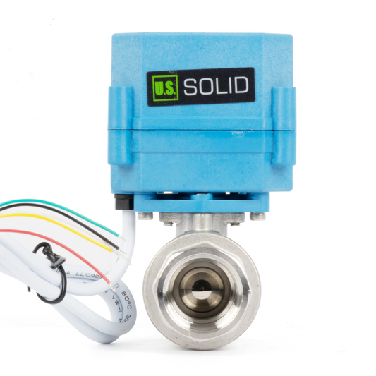 Injap Bola Bermotor Berkadar 3/4" - Keluli Tahan Karat, DC 9–24V, 5-Wayar dengan Penunjuk Kedudukan, IP67, Port Penuh