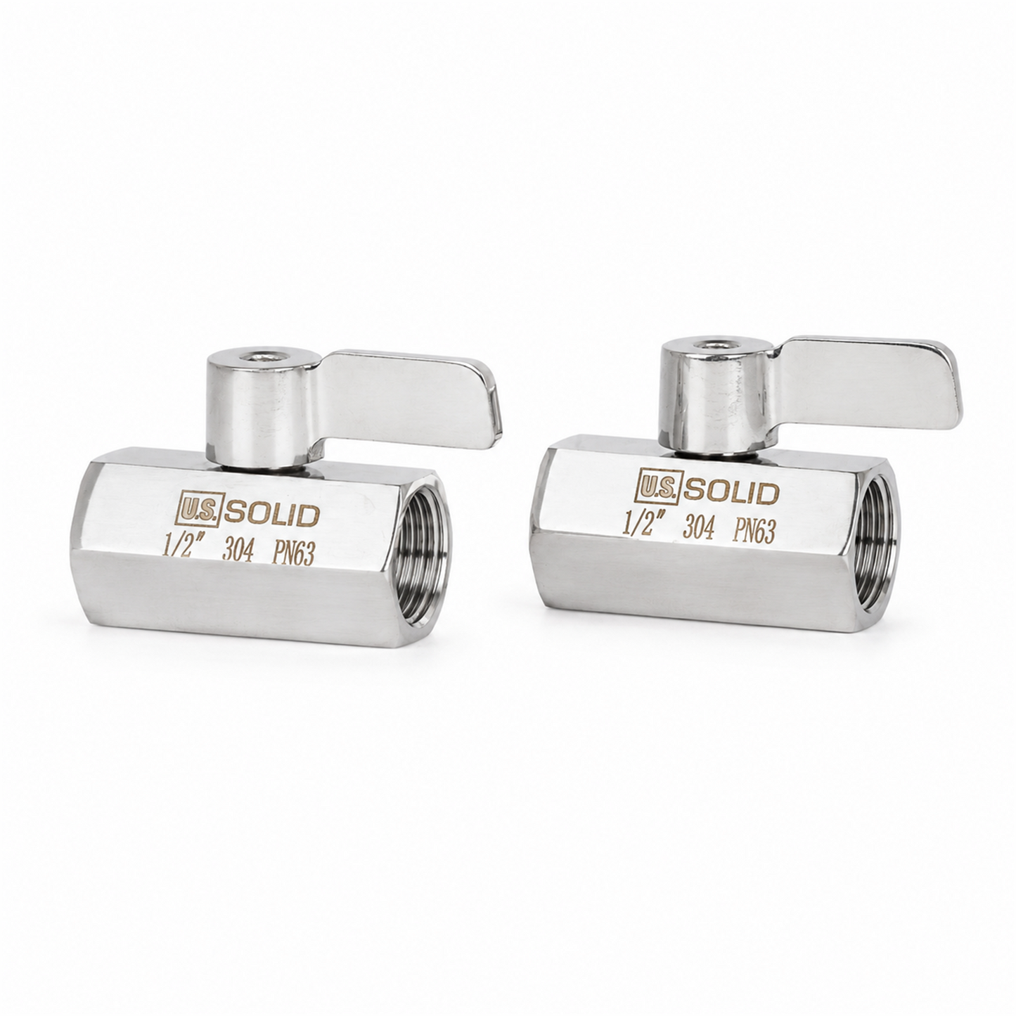 1/2" Mini Ball Valve 304 Stainless Steel Female Thread 2PCS