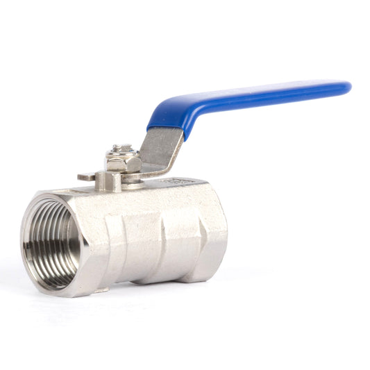 1" Stainless Steel 316 Ball Valve, Female NPT Full Port, 1-Piece 1000 WOG for Water Oil Gas