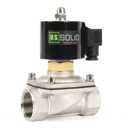 1-1/4英寸电磁阀 - 不锈钢材质，110V交流电，常开型，氟橡胶密封