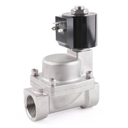 High Temperature Solenoid Valve - 1-1/2" Stainless Steel, 302℉, 12V DC, Normally Closed, VITON Seal