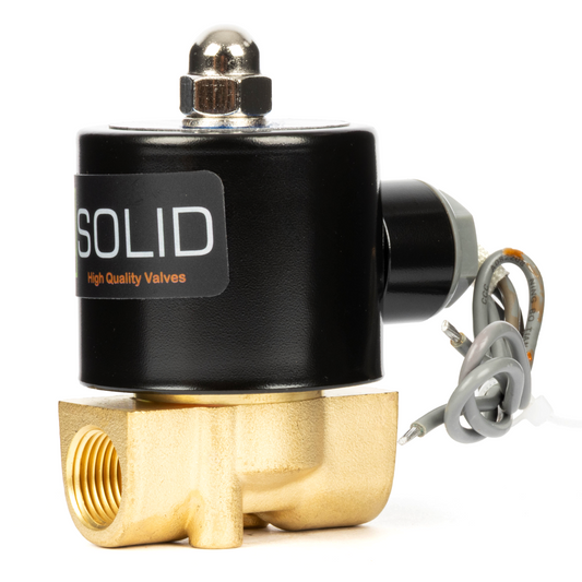3/8" Brass Solenoid Valve - 24V DC Normally Closed, Viton Seal