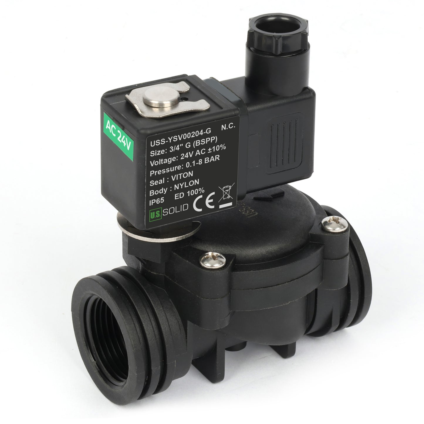 1/2인치 스테인리스 스틸 솔레노이드 밸브 - 110V/220V AC, 상시 개방형, 4.4-232 PSI, VITON 씰