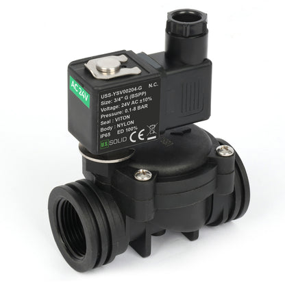 1/2인치 스테인리스 스틸 솔레노이드 밸브 - 110V/220V AC, 상시 개방형, 4.4-232 PSI, VITON 씰