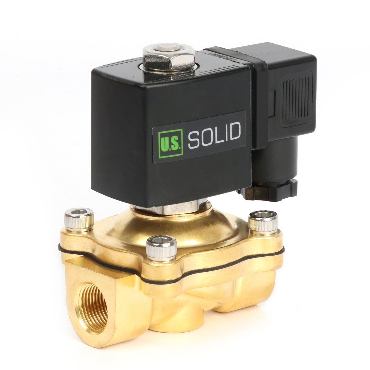 3/8" Pirinç Elektrikli Solenoid Vana - 12V DC, Normalde Kapalı, 145 PSI, VITON