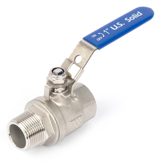 1" Ball Valve – Male x Female 316 Stainless Steel Heavy Duty, 1000WOG, Full Port with Anti-Misoperation Lock