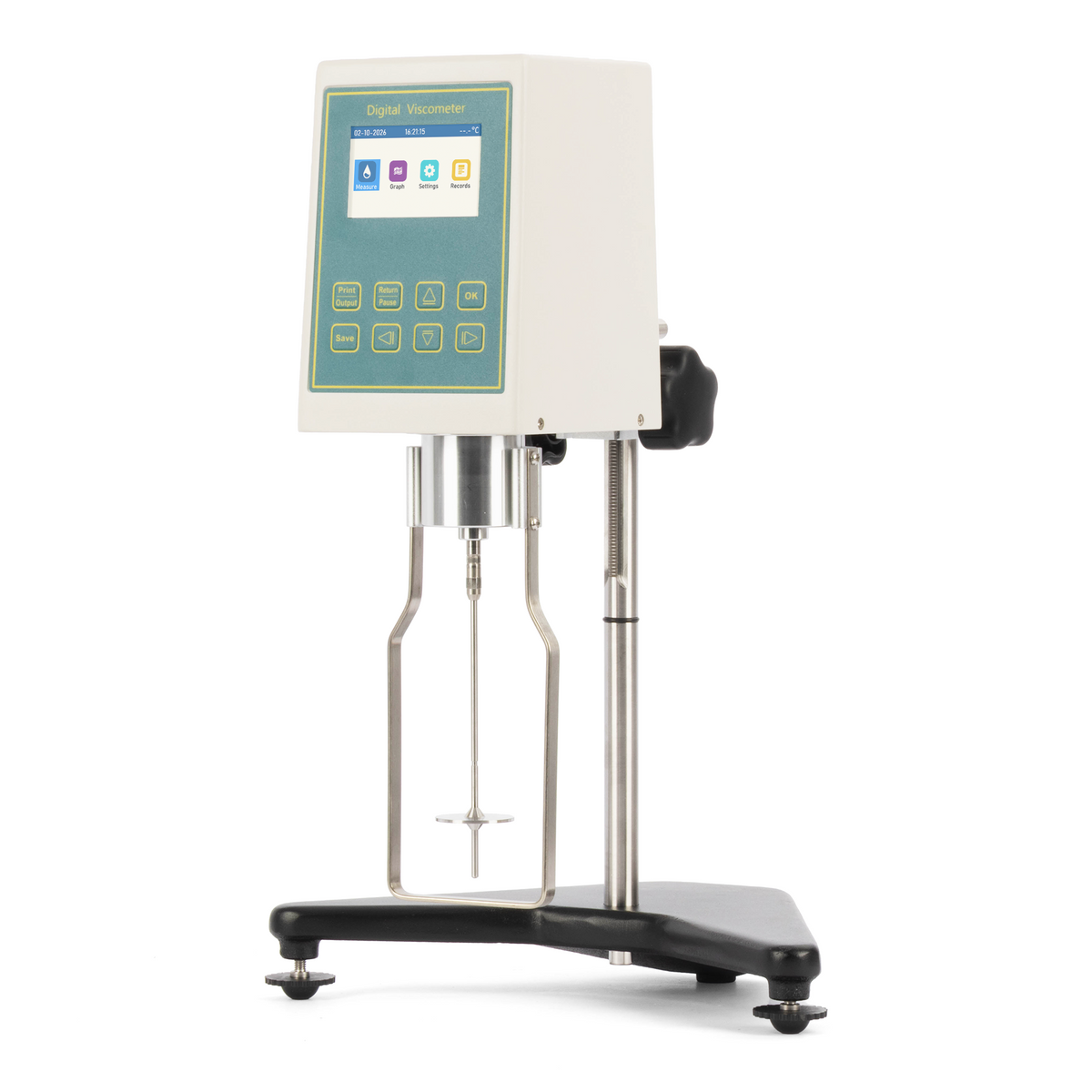 Digital Rotational Viscometer, 40 - 40,000,000 mPa·s, No. 14 Small-Sample Spindle, 2.1 mL, 1,250 - 12,500,000 mPa·s, ±1%, 0.1-200 rpm, 3.0 in TFT, RS232