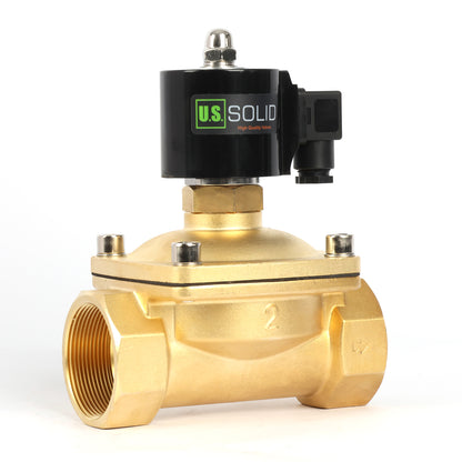 صمام الملف اللولبي الأمريكي الصلب مقاس 2 بوصة - صمام الملف اللولبي 110 فولت تيار متردد، جسم نحاسي، مغلق عادةً، مانع تسرب فيتون 