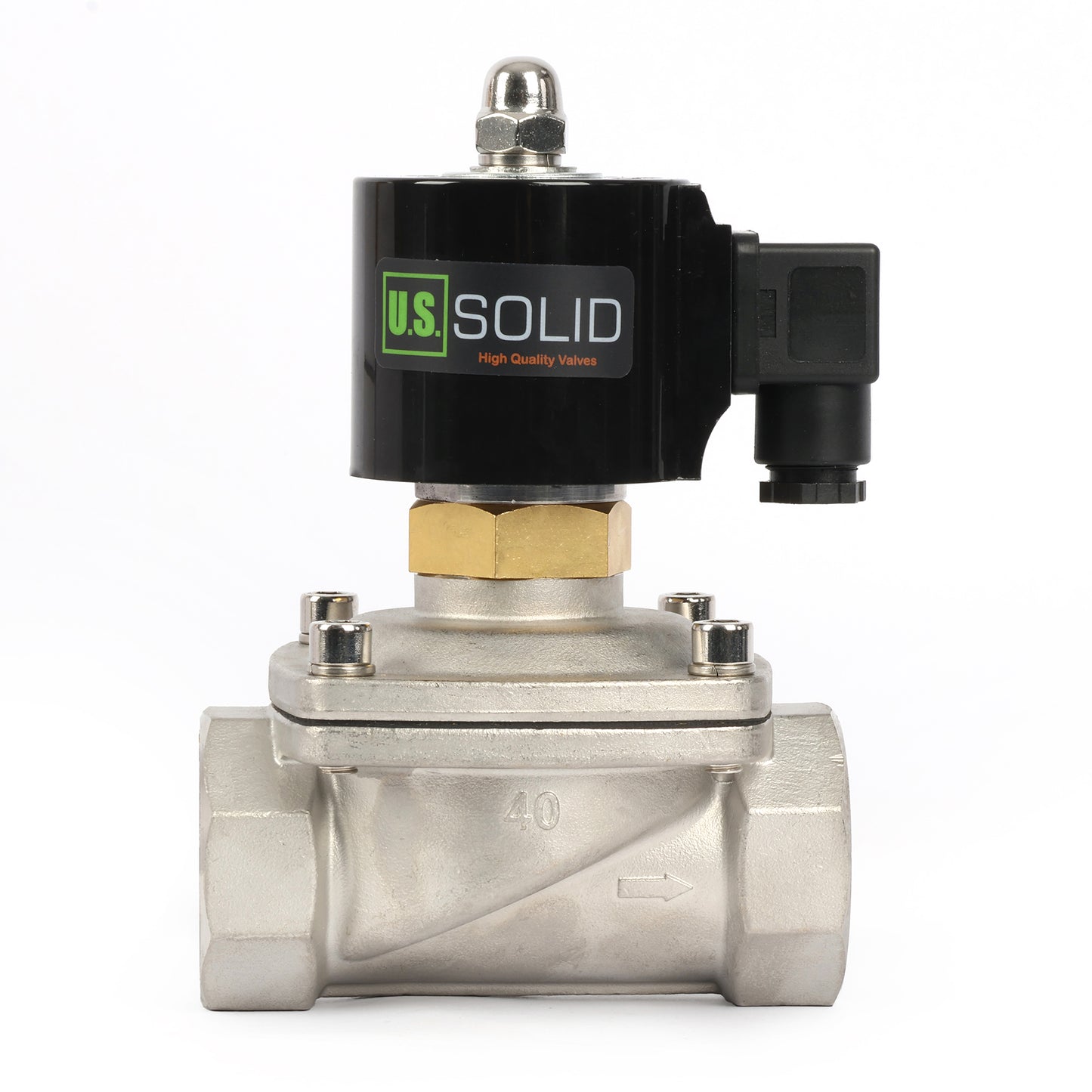 1-1/2" Injap Solenoid - Keluli Tahan Karat 12V DC Injap Solenoid Elektrik , Biasanya Terbuka, Pengedap Viton