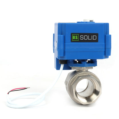 Motorized Ball Valve- 1" Stainless Steel Ball Valve with Manual Function, Full Port, 9-24V AC/DC and 2 Wire Auto Return Setup, Normally Open