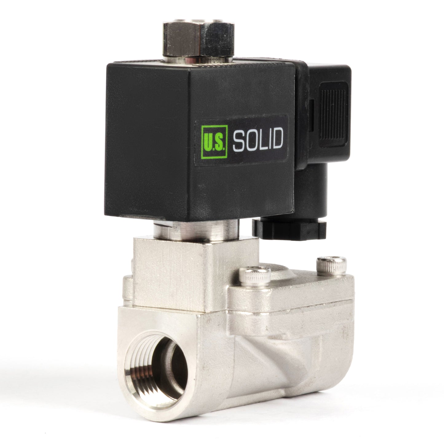 1/2" roestvrijstalen elektrische magneetklep - 24V DC, normaal gesloten, 145 PSI, VITON