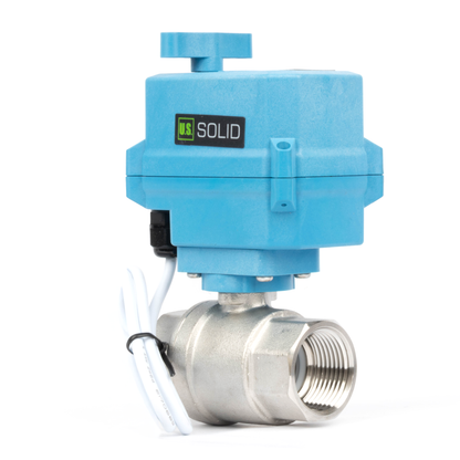 1" Quick-Release Motorized Ball Valve - 304 Stainless Steel, DC12~24V/AC24V, 2-Wire Auto-Return with Manual Override, IP67