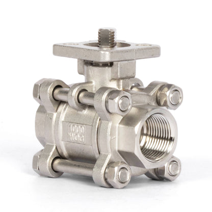 1/2" Electric Actuated Ball Valve, 110V AC Heavy Duty 3-Piece Industrial Ball Valve,304SS, ON/OFF Type, Dry Contact