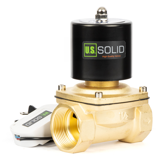 Brass Solenoid Valve 1-1/2" - 110V AC Smart Wi-Fi APP-Controlled Normally Closed