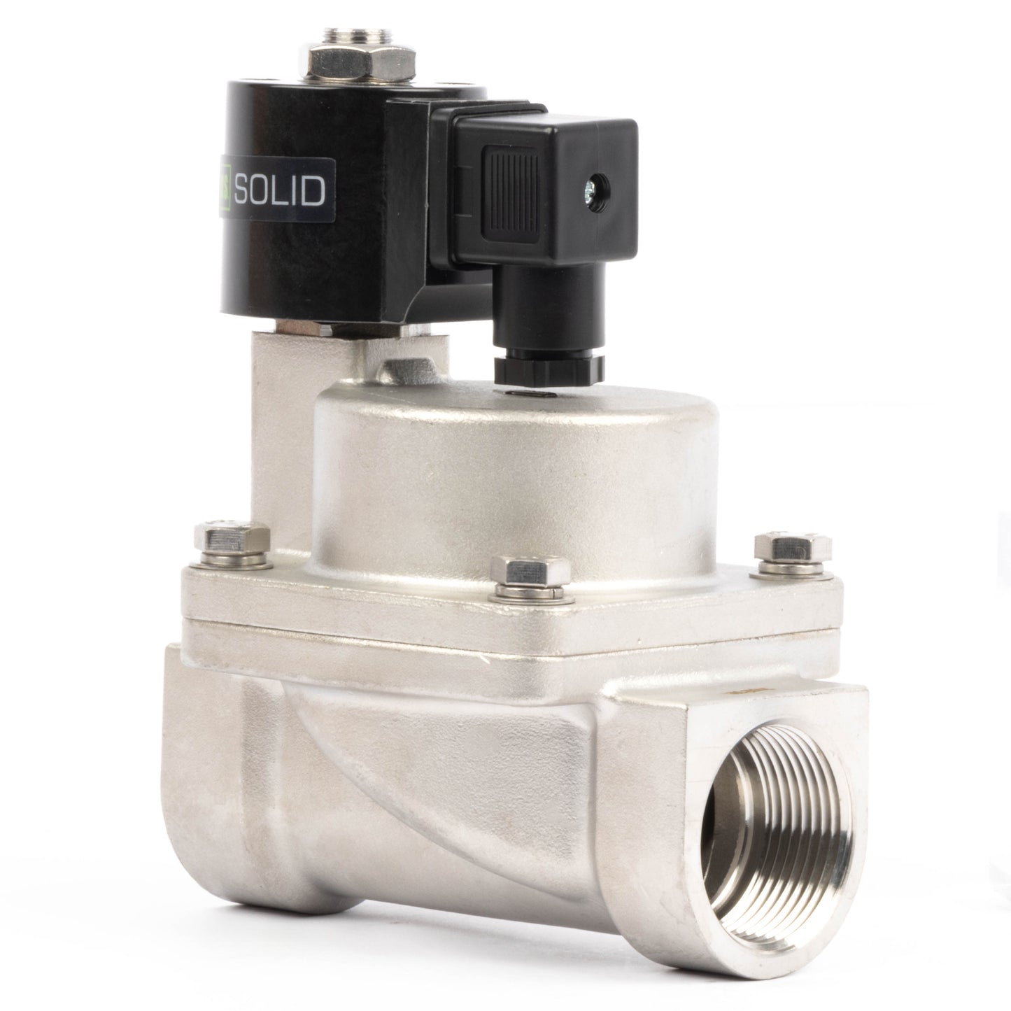 Électrovanne haute température - Acier inoxydable 1-1/4", 725 PSI, 24 V CC, 150 °C (302 °F), normalement fermée, joint VITON