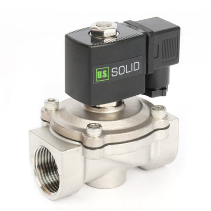 Katup Solenoid Elektrik Stainless Steel 1" - 12V DC, Normally Closed, 145 PSI, VITON