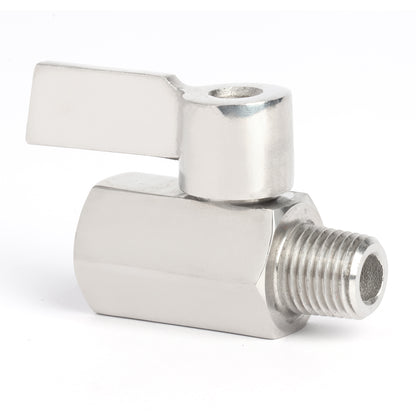 U.S. Solid 2个 1/4" 迷你球阀 304 不锈钢 内螺纹 × 外螺纹 NPT 螺纹