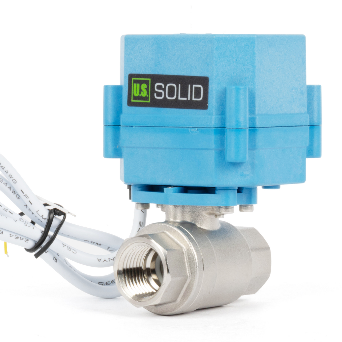 Injap Bola Bermotor Berkadar 1/2" - Keluli Tahan Karat, DC 9–24V, 5-Wayar dengan Penunjuk Kedudukan, IP67, Port Penuh