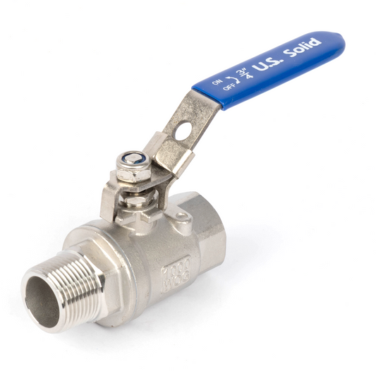 3/4" Ball Valve – Male x Female 304 Stainless Steel Heavy Duty, 1000WOG, Full Port with Anti-Misoperation Lock