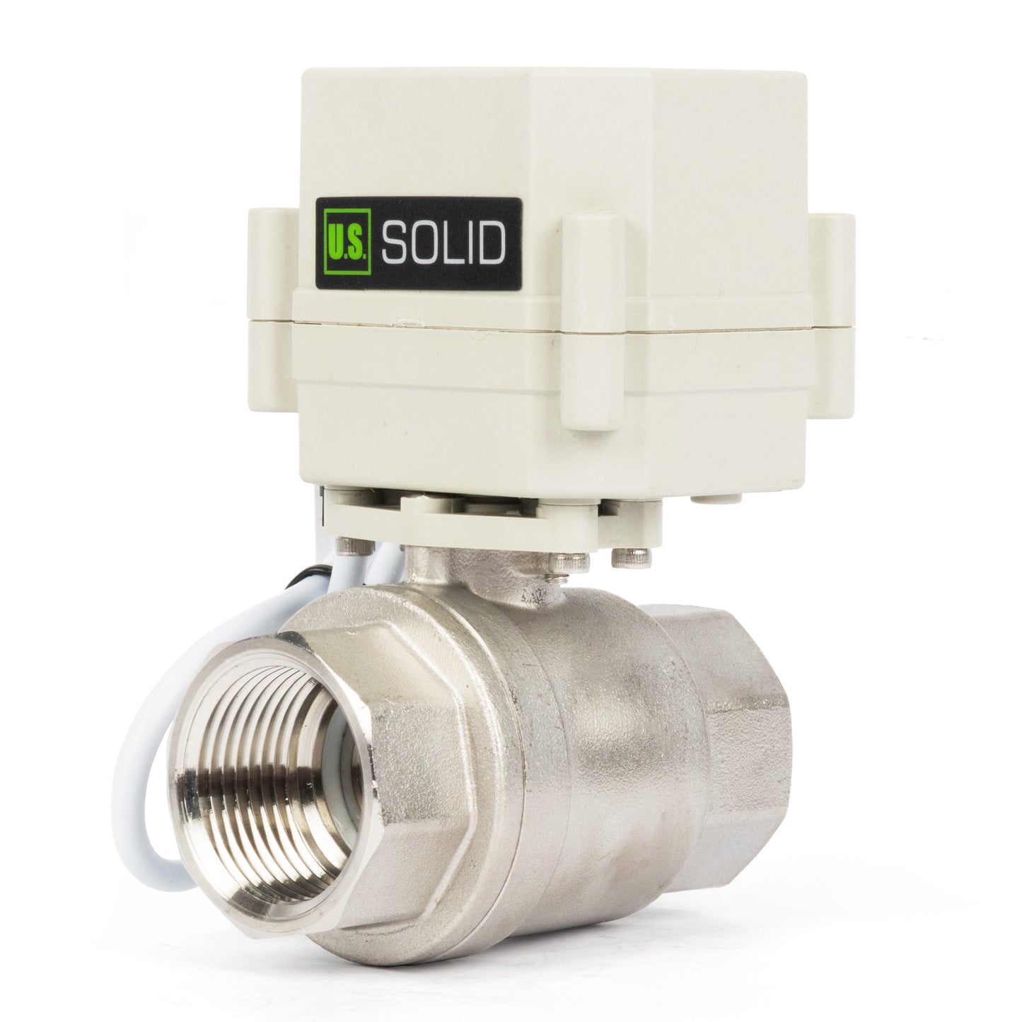 1" Motorized Ball Valve with Timer, Auto-Return Fail Safe & Power-Off Memory, 2-Way 304SS Electric Actuator, IP67, AC/DC 9-24V