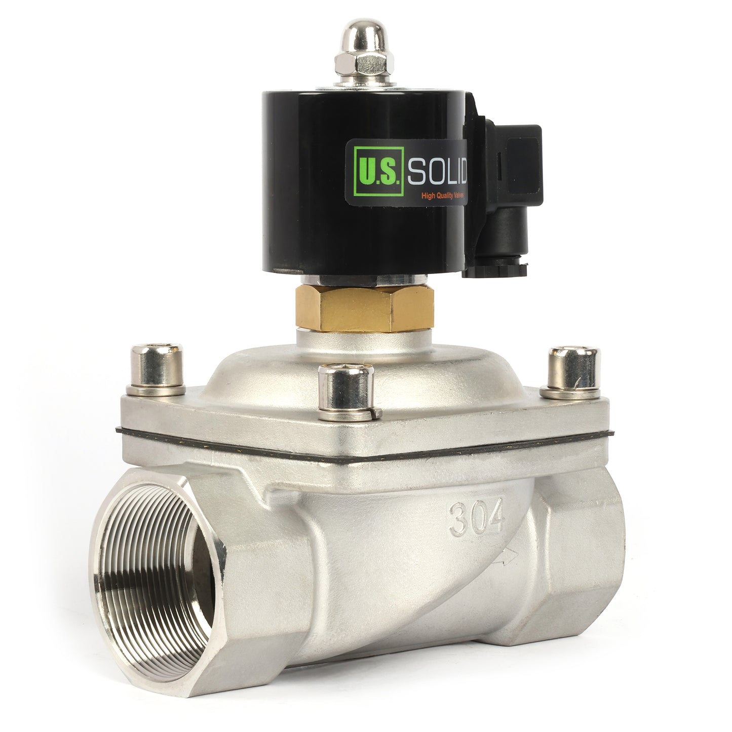 2"-Magnetventil – Elektrisches Magnetventil aus Edelstahl, 110 V Wechselstrom, normalerweise offen, Viton-Dichtung