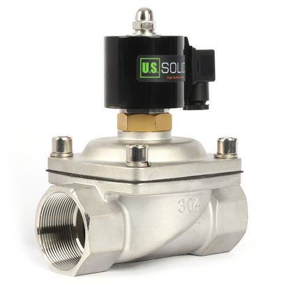 2"-Magnetventil – Elektrisches Magnetventil aus Edelstahl, 110 V Wechselstrom, normalerweise offen, Viton-Dichtung