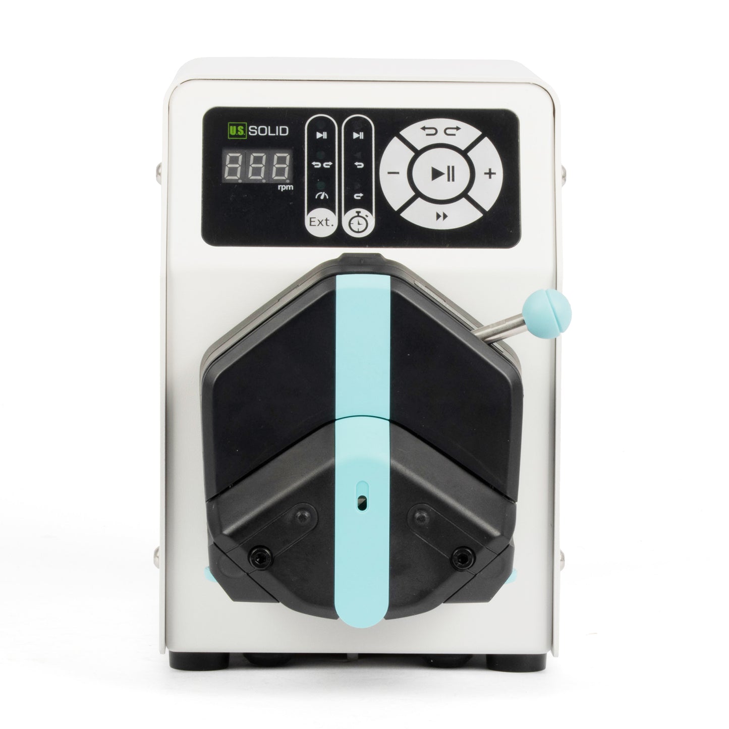 타이머 기능이 있는 소형 연동 펌프 - 1.6mm/2.4mm 벽 두께용 속도 조절 가능 단일 채널 (0.0053-645/0.18-270 mL/min)