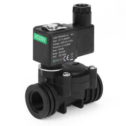 1/2인치 스테인리스 스틸 솔레노이드 밸브 - 110V/220V AC, 상시 개방형, 4.4-232 PSI, VITON 씰
