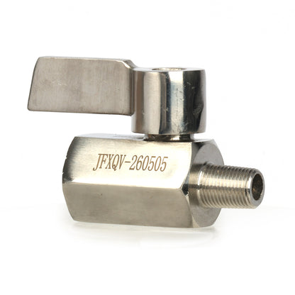 1/8" minikuleventil 304 rustfritt stål innvendig × utvendig gjenge 2 stk