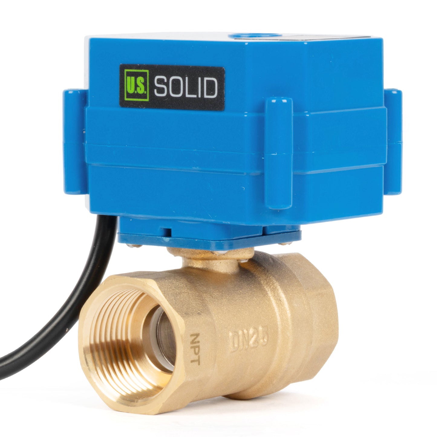 Válvula de esfera motorizada de latão de 1" com plugue, porta padrão, retorno automático 110V/220V AC, normalmente aberta