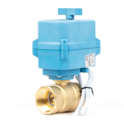 1" Quick-Release Motorized Ball Valve - Brass, DC12~24V/AC24V, 2-Wire Auto-Return with Manual Override, IP67