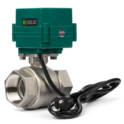 U.S. Solid 1-1/2" Μηχανοκίνητη σφαιρική βαλβίδα, 110VAC, ανοξείδωτο ατσάλι, αυτόματη επιστροφή, κανονικά κλειστό, με βύσμα ΗΠΑ