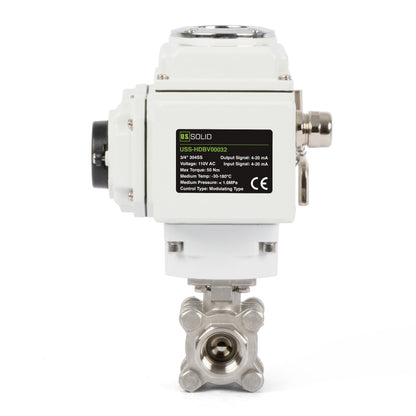 3/4 inch Modulating Electric Ball Valve - side view