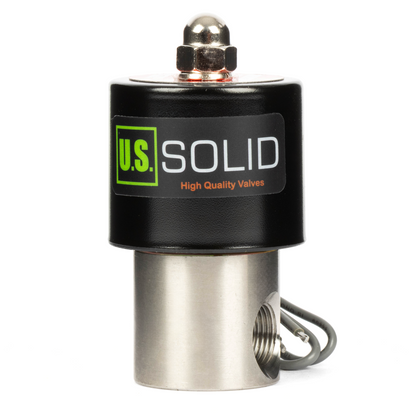 3/8" Stainless Steel Solenoid Valve - 24V DC Normally Closed, Viton Seal