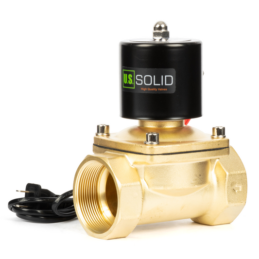 Brass Solenoid Valve 2" - 110V AC Smart Wi-Fi APP-Controlled Normally Closed