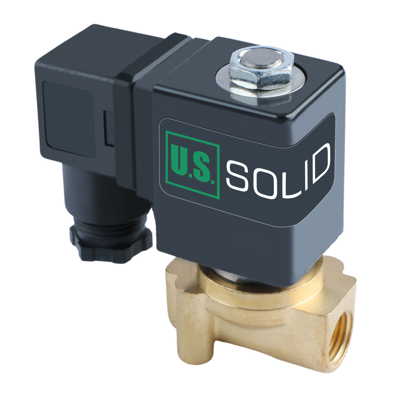 U.S. Solid 1/4" Brass Electric Solenoid Valve 12V DC Normally Closed VITON Air Water Oil Fuel