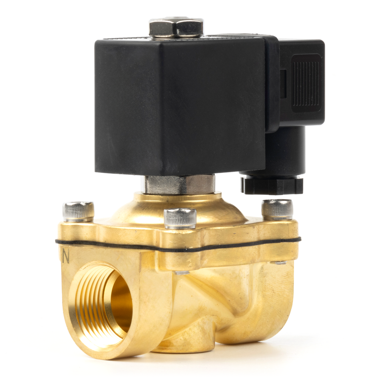 3/4" Brass Electric Solenoid Valve - 24V DC, Normally Closed, 145 PSI, VITON