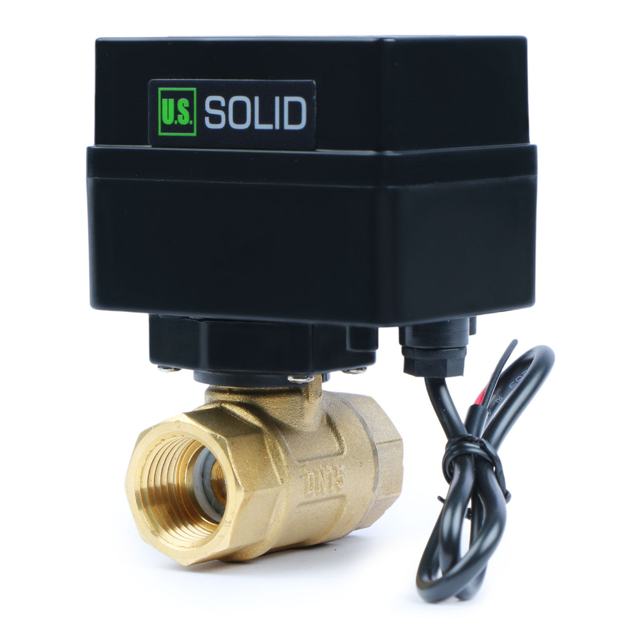 1/2" Motorized Ball Valve - Brass Electric Ball Valve with 3 Indicator Lights - 2 Wire Auto Return, Normally Closed, 9-36V AC/DC by U.S. Solid