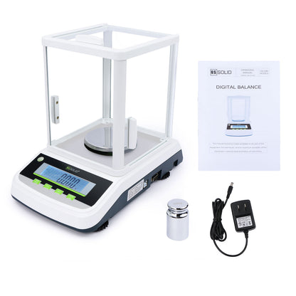 U.S. Solid 500 x 0.001g Analytical Balance, 1 mg Digital Precision Lab Scale with 2 LCD Screens, RS232 and USB Interface