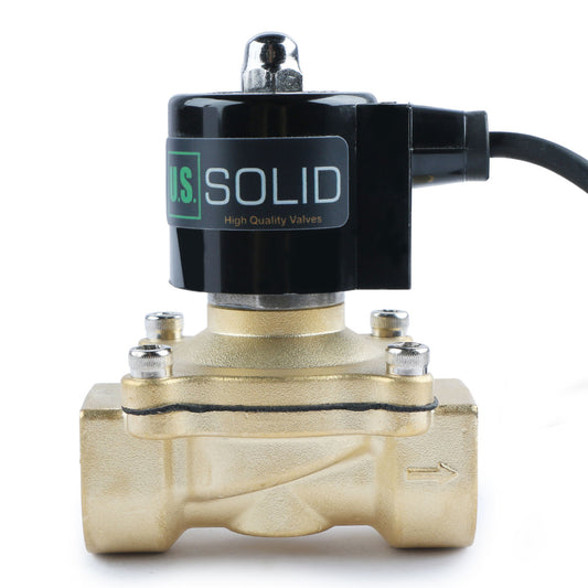 U.S. Solid 1" Brass Electric Solenoid Valve Underwater Valve 110V AC Normally Closed VITON Air Water Oil Fuel IP67