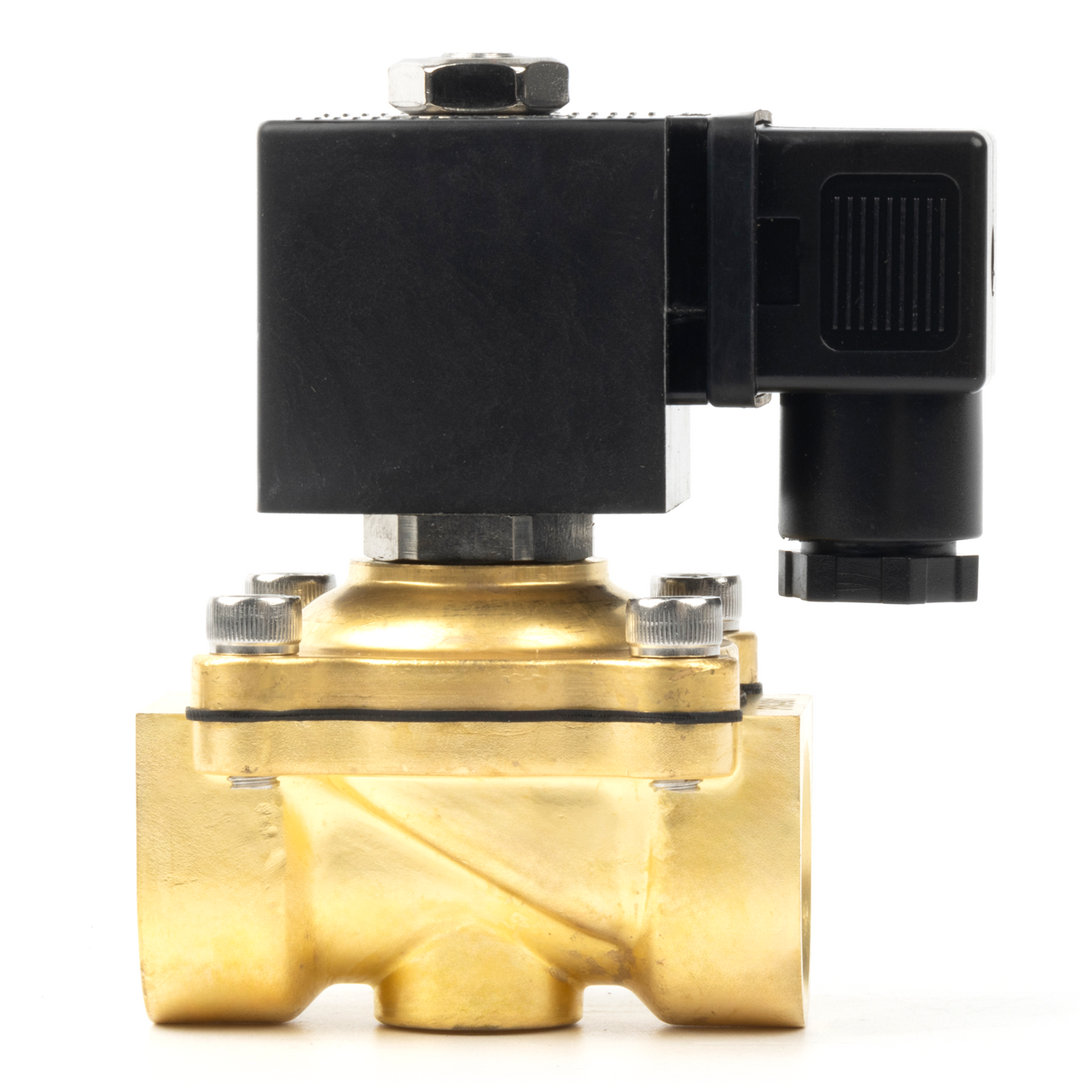 3/4" Brass Electric Solenoid Valve - 12V DC, Normally Closed, 145 PSI, VITON