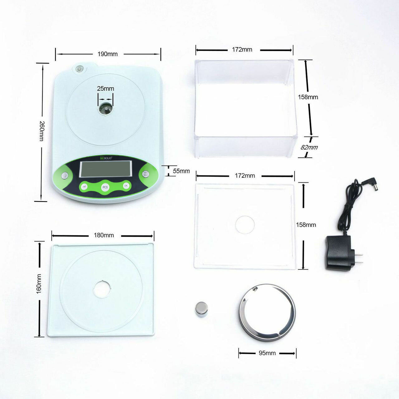 500 x 0.001g Analytical Balance, 1 mg Digital Lab Precision Scale