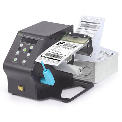 Dispensador automático de etiquetas sólidas de EE. UU. para etiquetas translúcidas/opacas en rollos y etiquetas plegadas en abanico, contador LED, cantidad preestablecida, ancho de 5 a 120 mm