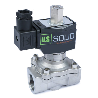 Válvula solenoide de 3/4" - Válvula solenoide de acero inoxidable de 110 V CA, normalmente abierta, sello de Viton