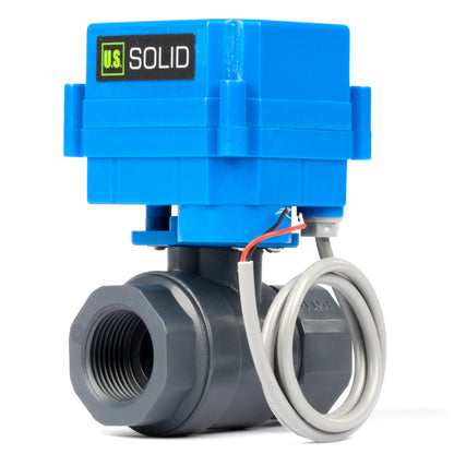 3/4” UPVC Motorized Ball Valve - 110V AC Plastic Electrical Ball Valve with Full Port, 2 Wire Auto Return, Normally Closed