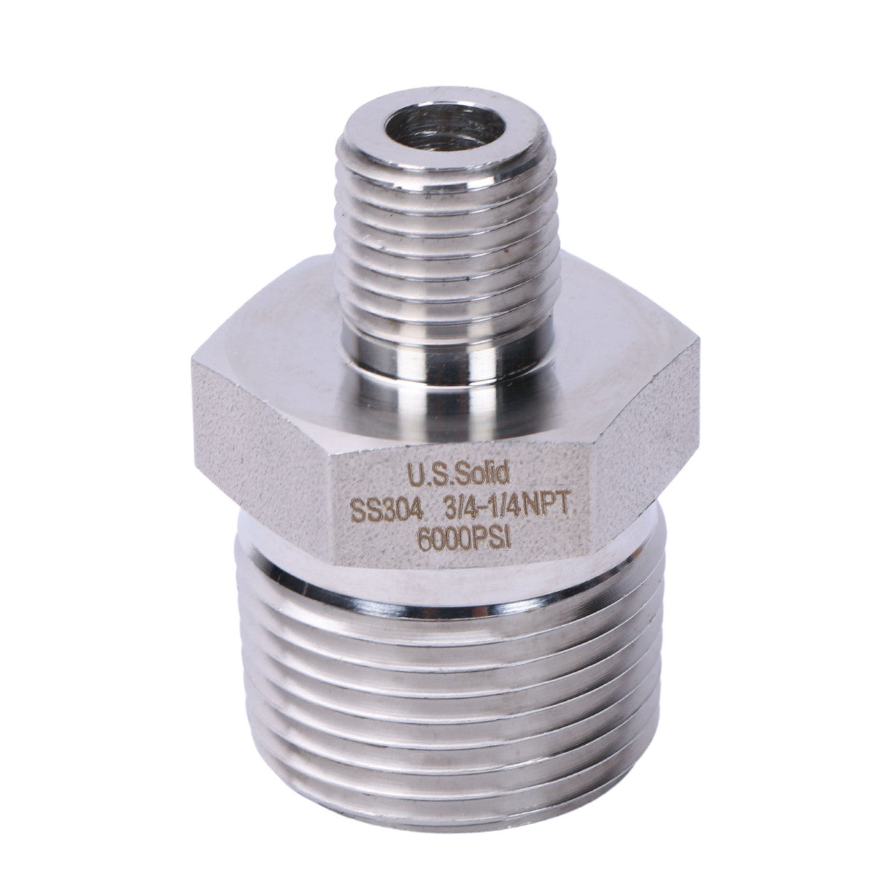 U.S. Solid 304 스테인리스 스틸 무연 6000psi 고압 육각 니플, 3/4