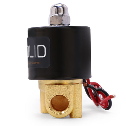 Válvula solenoide sólida estadounidense: válvula solenoide de aleación de zinc de 1/4", 24 V CA, sello NBR