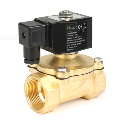 Injap Solenoid Loyang 1-1/4" - 110V/220V AC, Biasanya Tertutup, 145 PSI, VITON