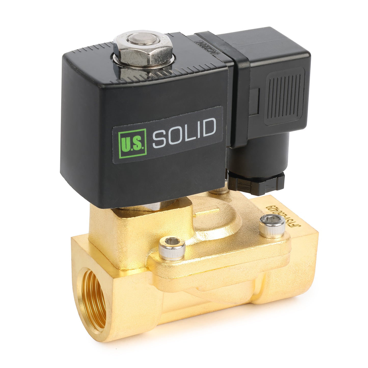 3/8" Brass  Solenoid Valve - 110V / 220V AC, Normally Closed, 4.4-232 PSI, VITON Seal